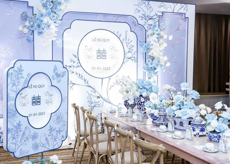 In backdrop đám cưới tiệc cưới đẹp