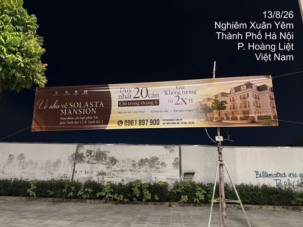 Băng rông quảng cáo dự án Solasta Mansion