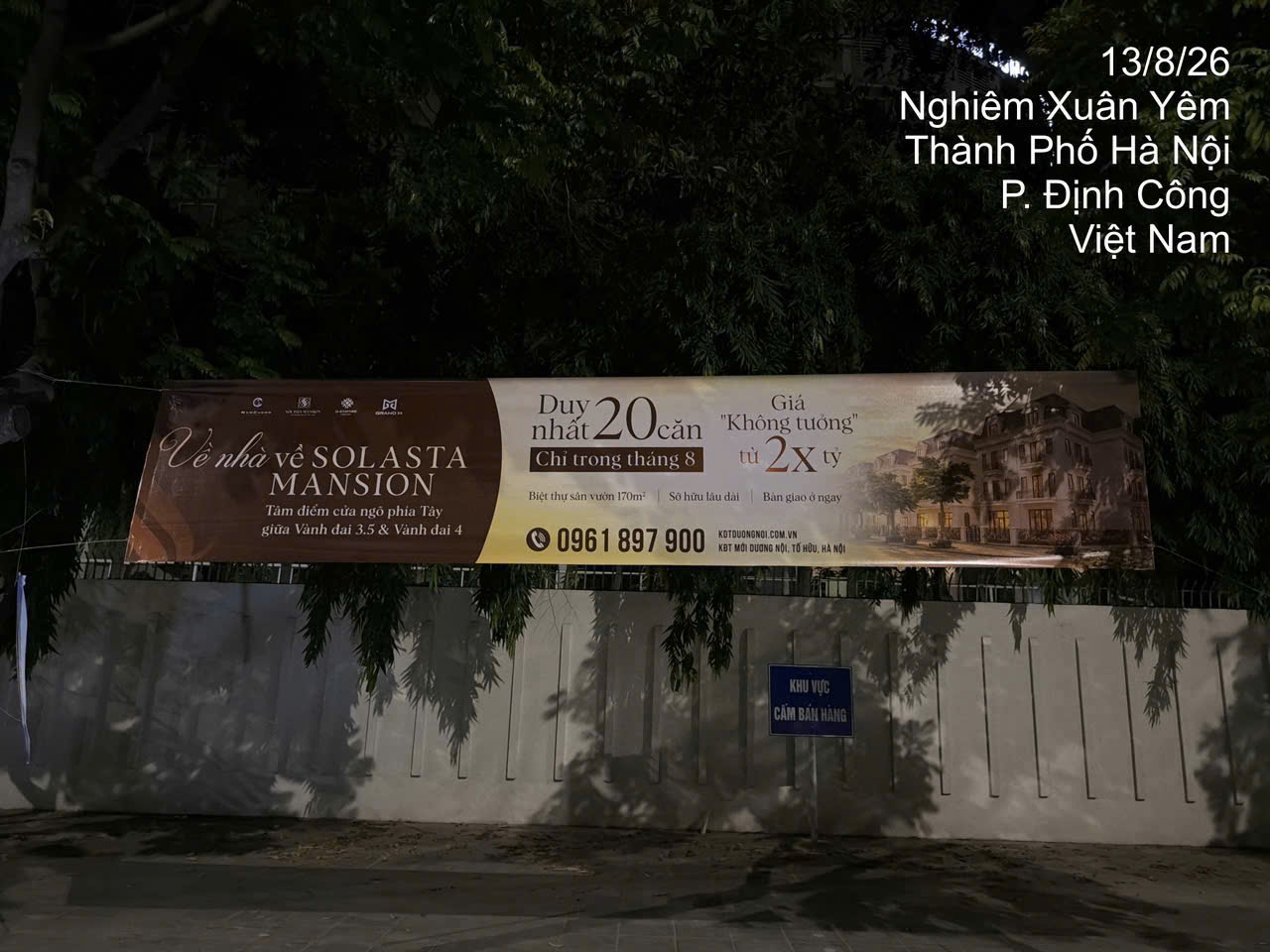 Băng rông quảng cáo dự án Solasta Mansion