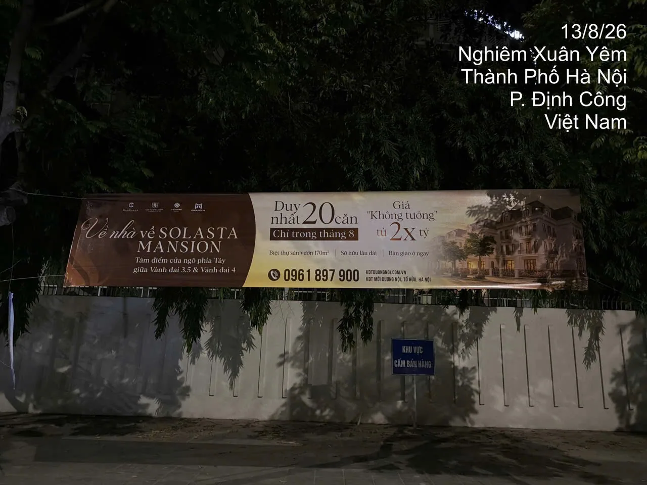Băng rôn quảng cáo dự án Solasta Mansion