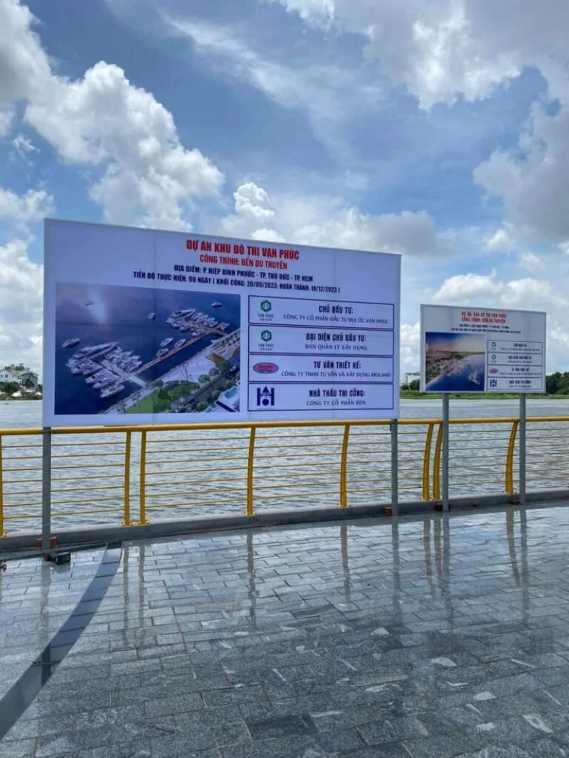 Khung quảng cáo công trình sau khi thi công lắp đặt hoàn chỉnh