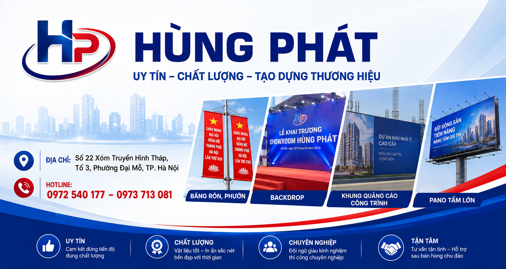 Hùng Phát - Băng rôn, backdrop tại Hà Nội