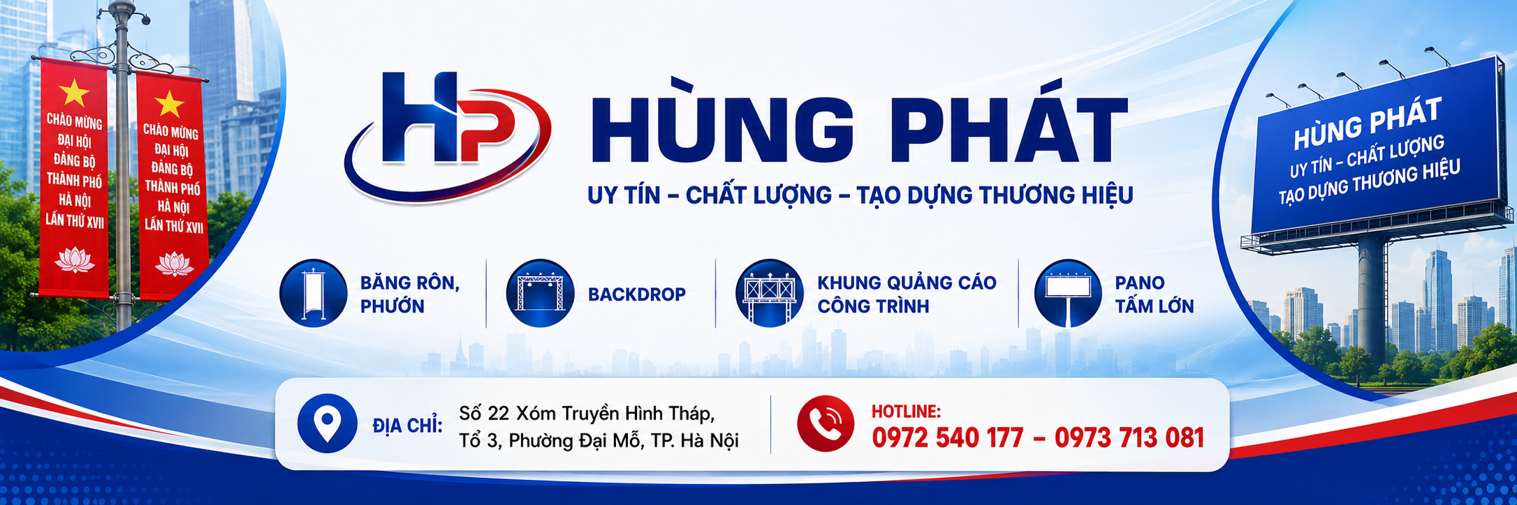 Hùng Phát - Băng rôn, backdrop tại Hà Nội