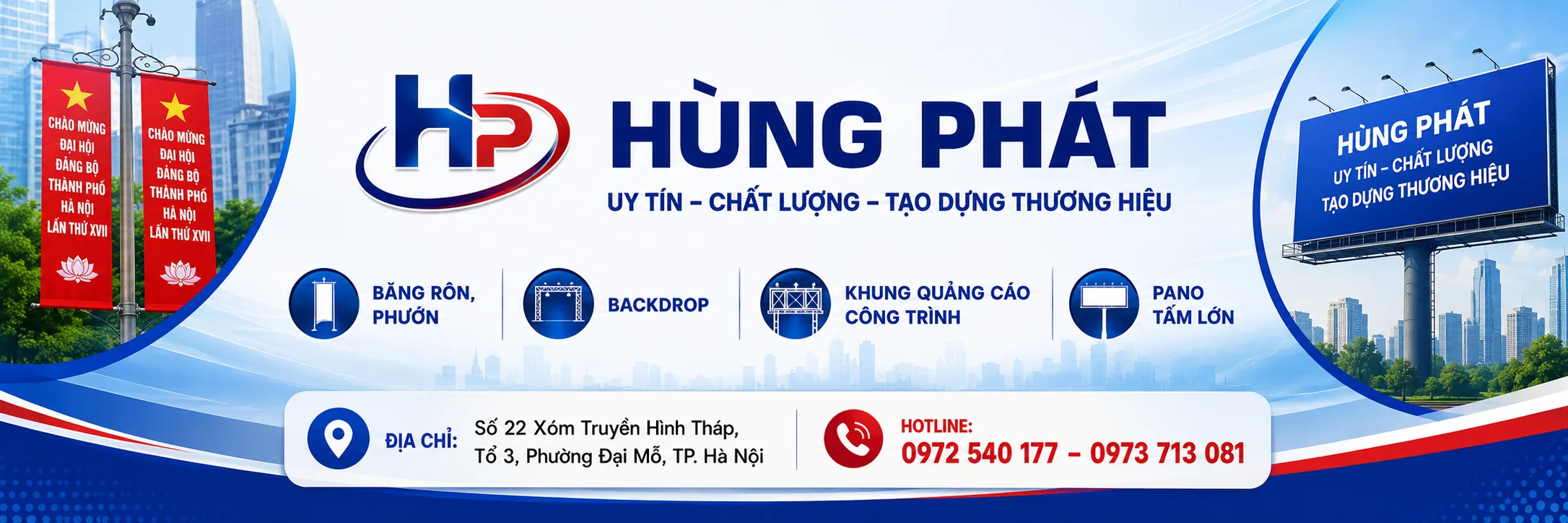 Hùng Phát - Băng rôn, backdrop tại Hà Nội